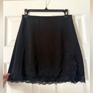 Rumours Black Lace Trim Mini Skirt